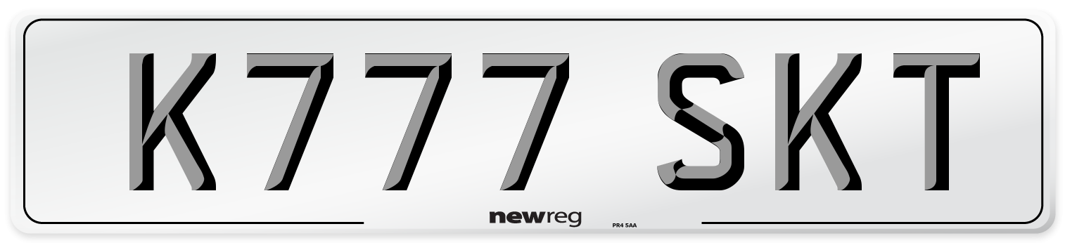 K777 SKT Number Plate from New Reg